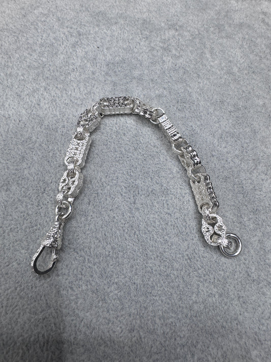 Sterling Silver Stars & Bars Bracelet 8.5mm