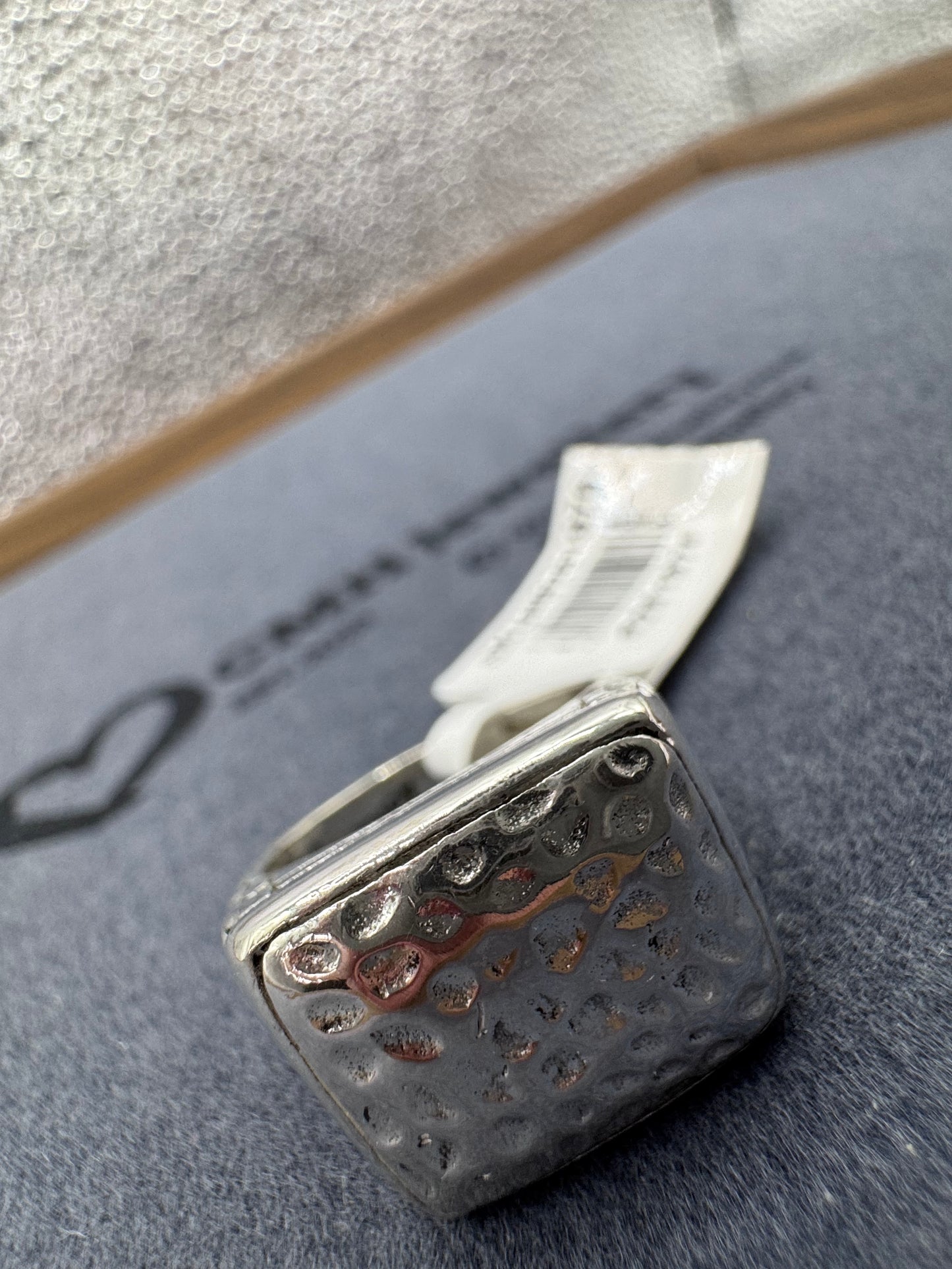 Sterling Silver Hammered Signet Ring