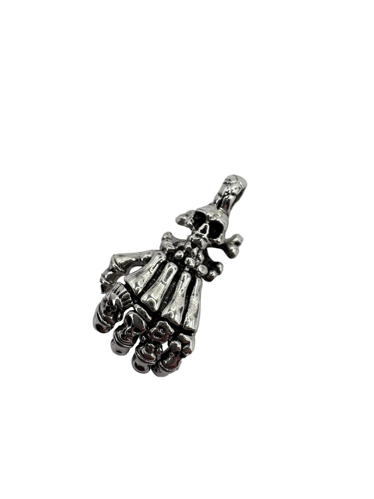 Sterling Silver Skull Fist Pendant