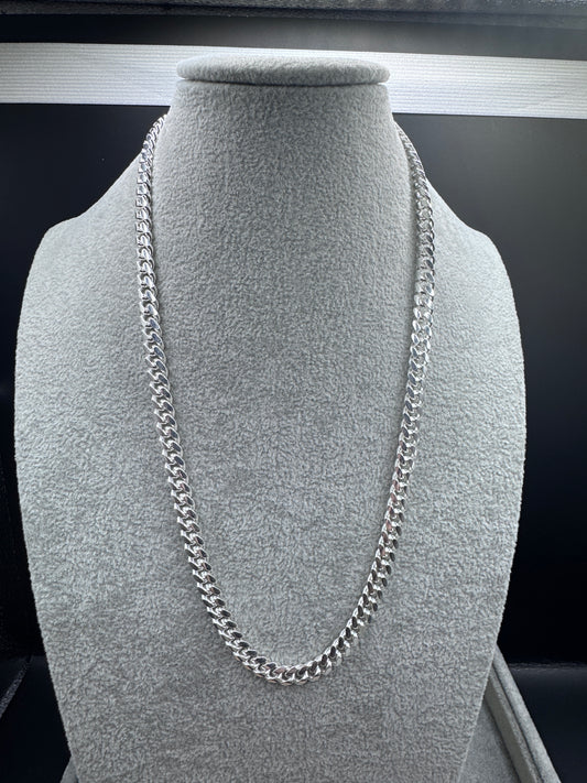 Sterling Silver Cuban Chain Necklace 7mm