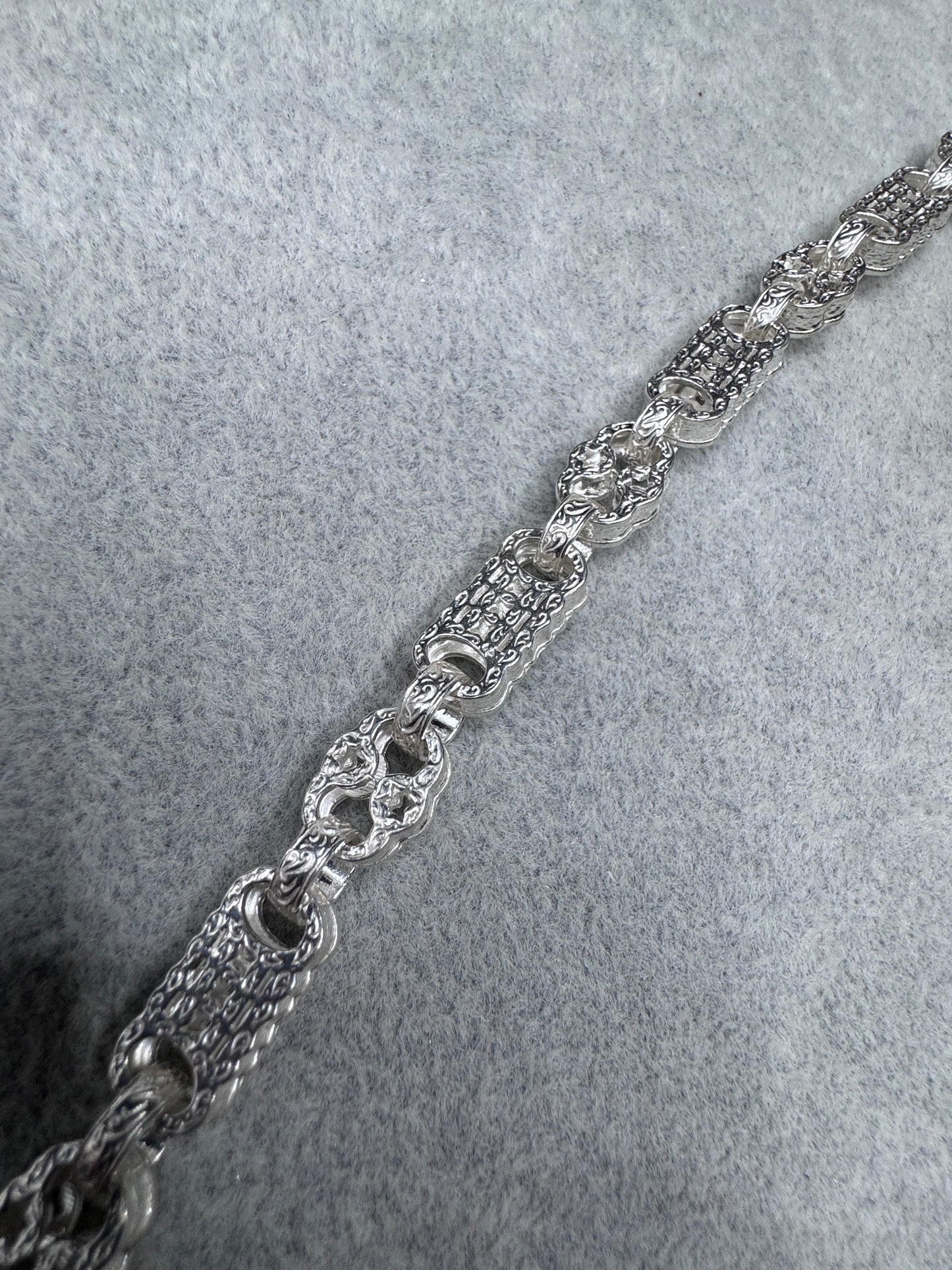 Sterling Silver Stars & Bars Bracelet 8.5mm
