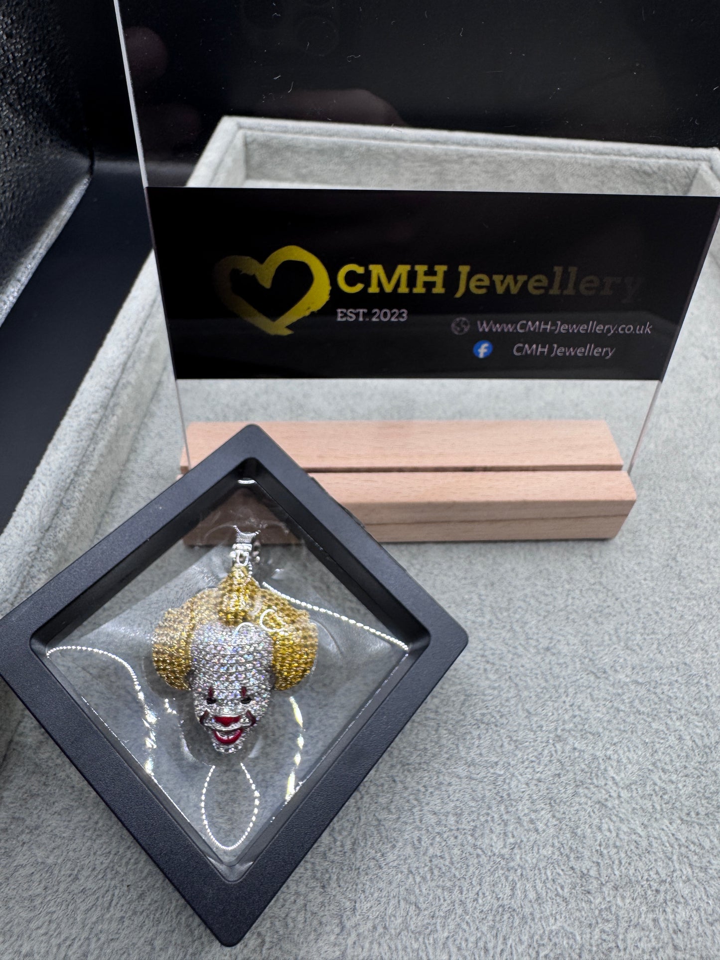 Sterling Silver Cz Pennywise Pendant