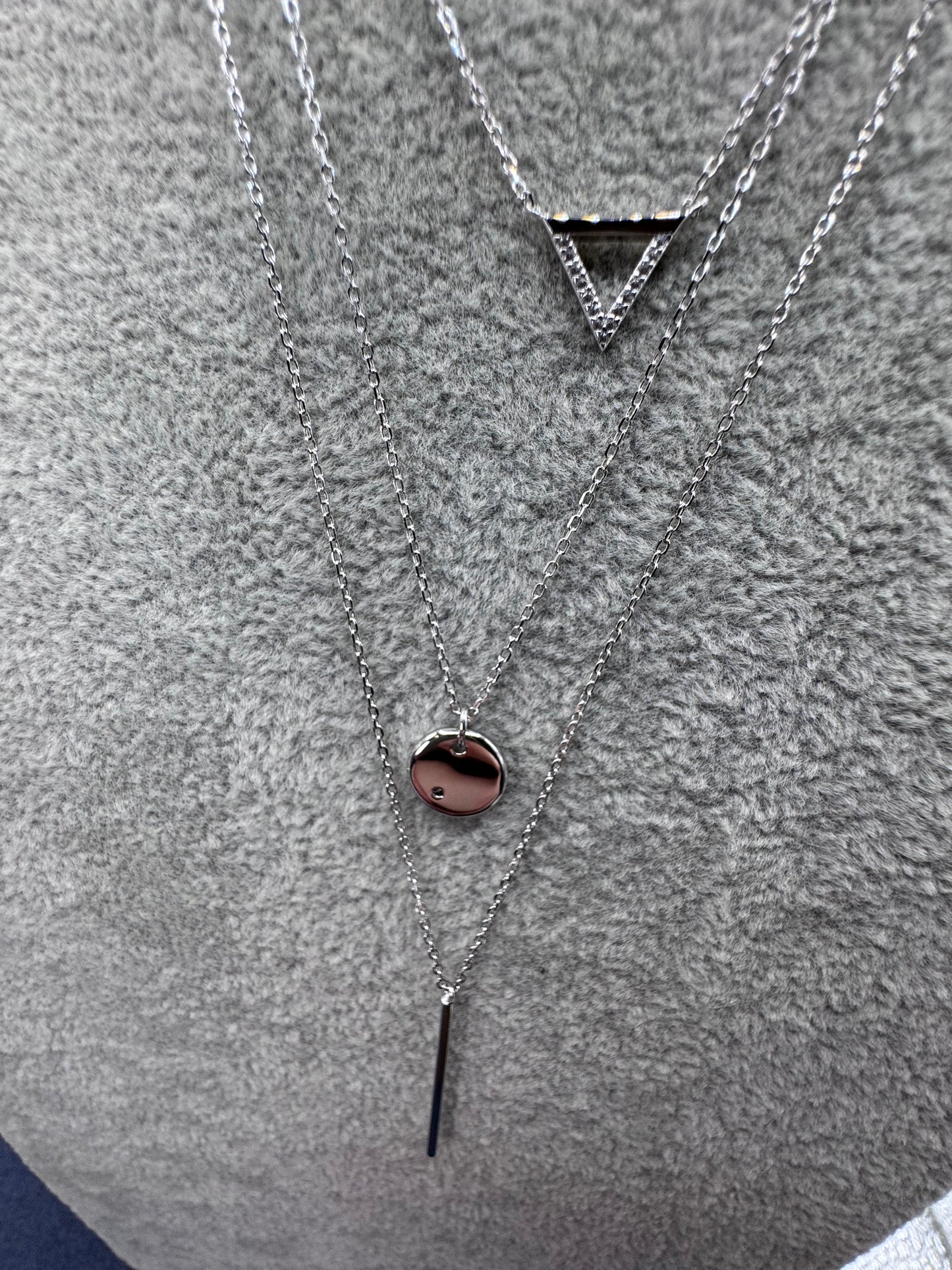 Sterling Silver Layered Geometric Necklace