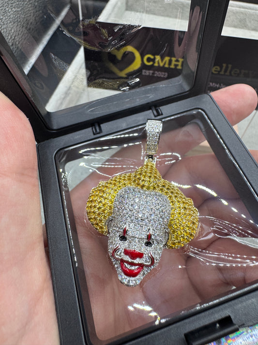 Sterling Silver Cz Pennywise Pendant