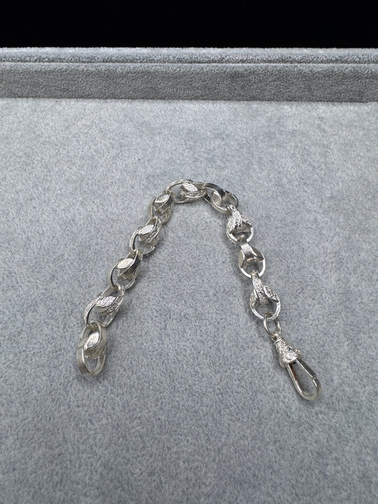 Sterling Silver Patterned & Plain Tulip bracelet 11.5mm