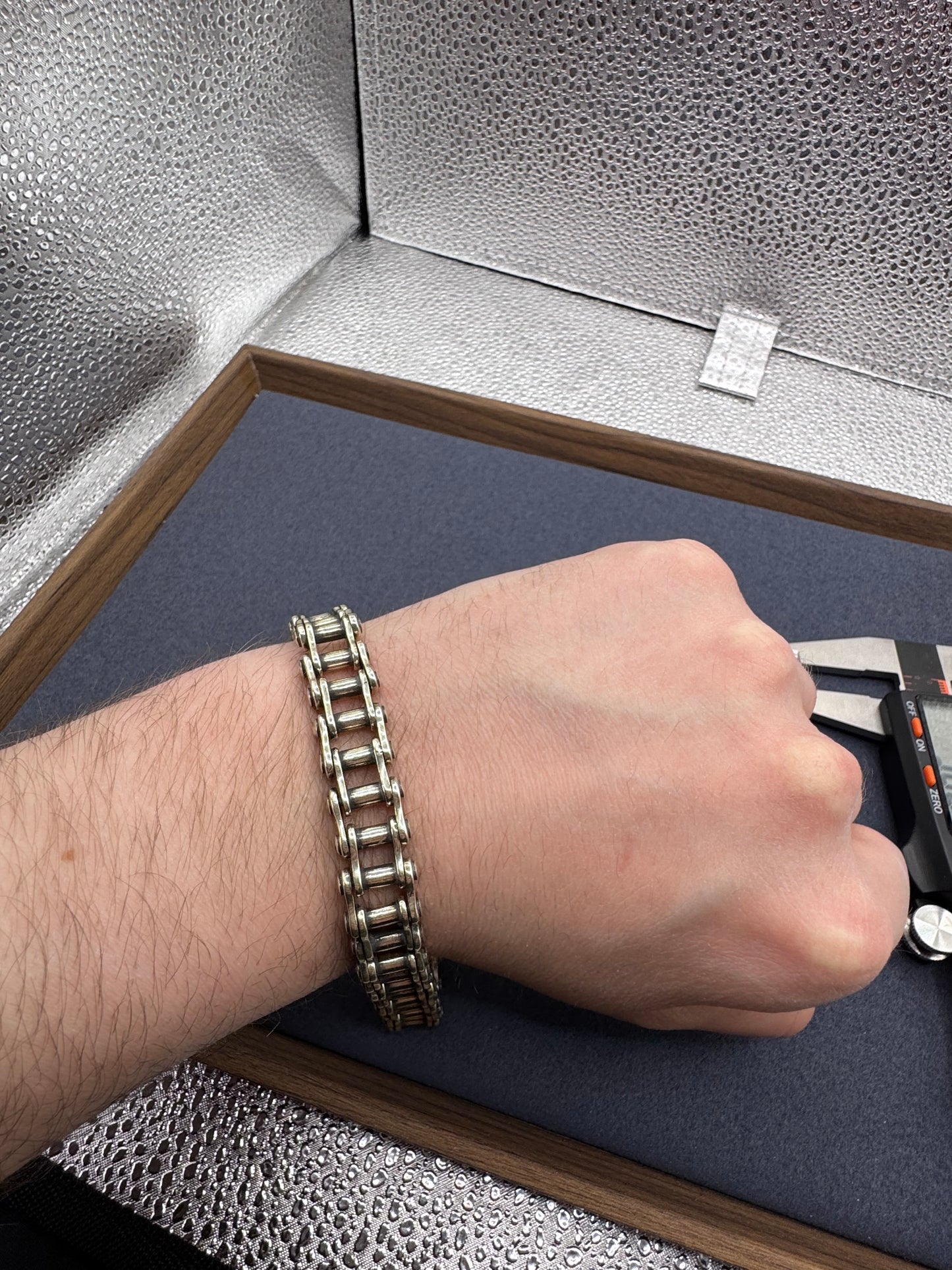 Sterling Silver Bike Chain Link Bracelet 13.8mm