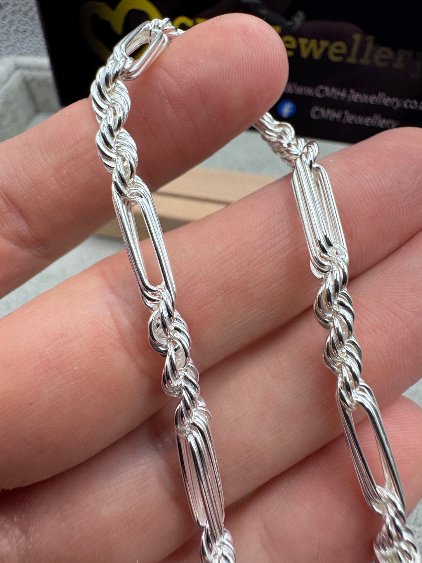 Sterling Silver Milano Rope Bracelet 4.25mm