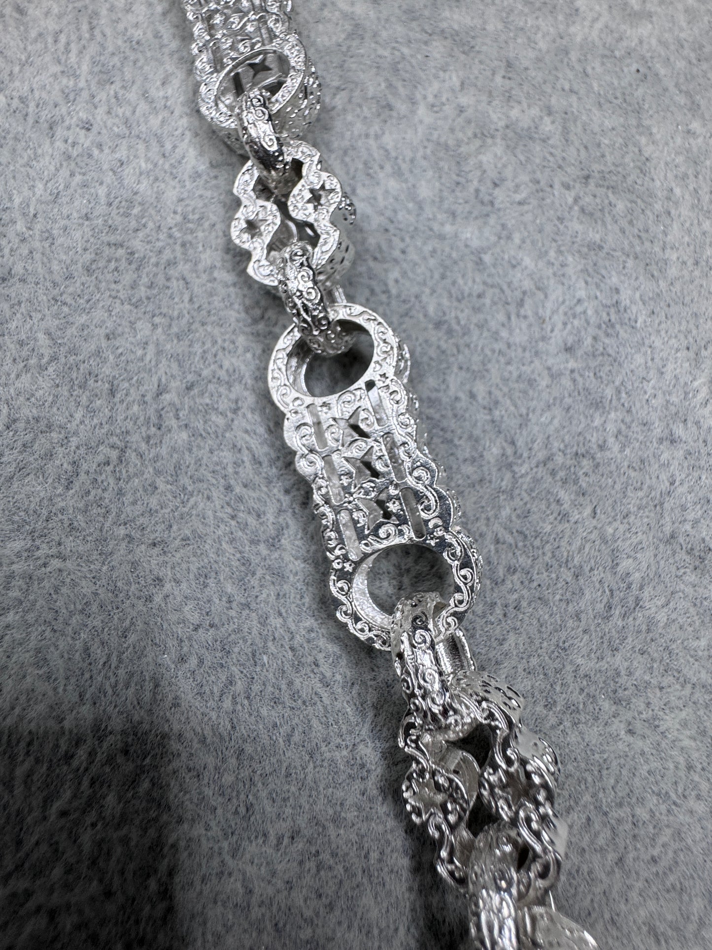 Sterling Silver Stars & Bars Bracelet 13mm