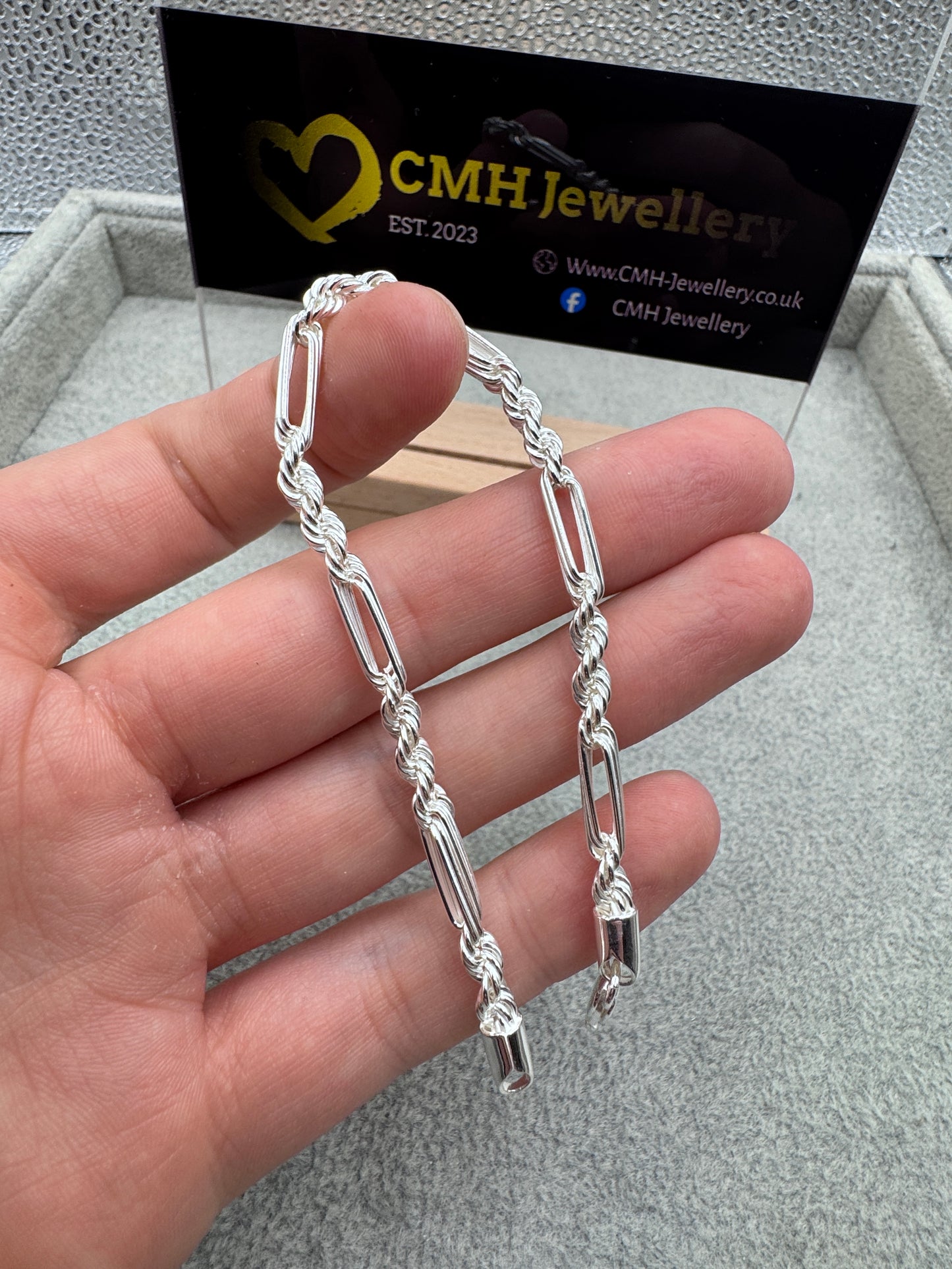 Sterling Silver Milano Rope Bracelet 4.25mm