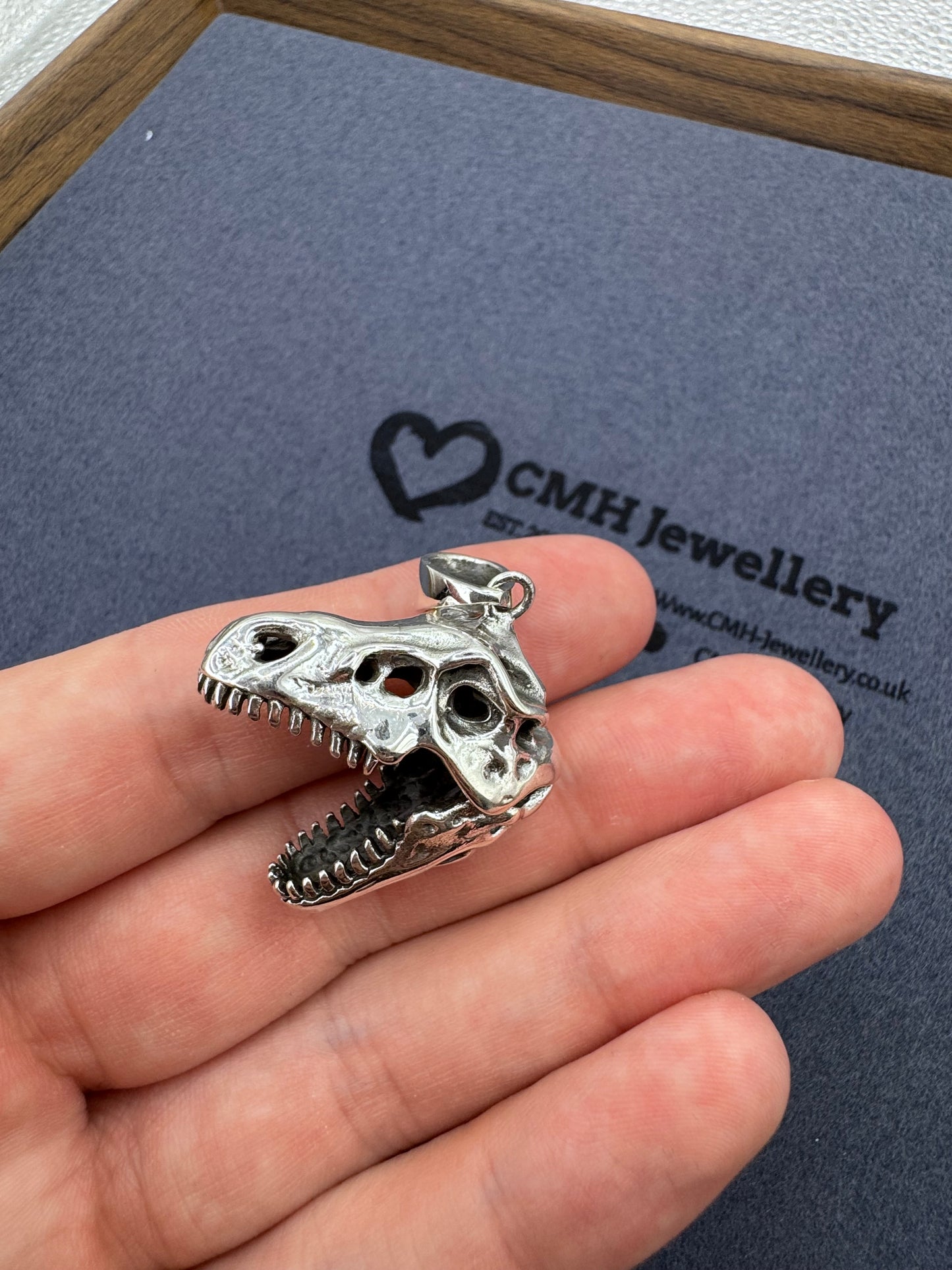 Sterling Silver T-Rex Head Pendant