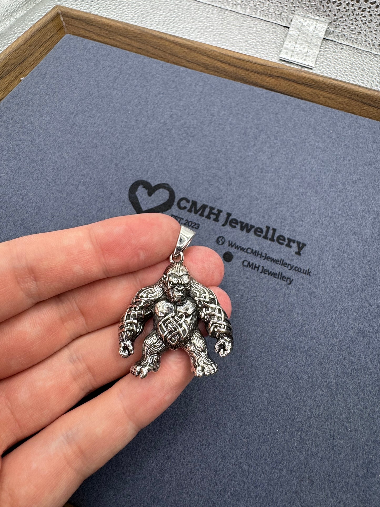 Sterling Silver Gorilla Pendant 🦍