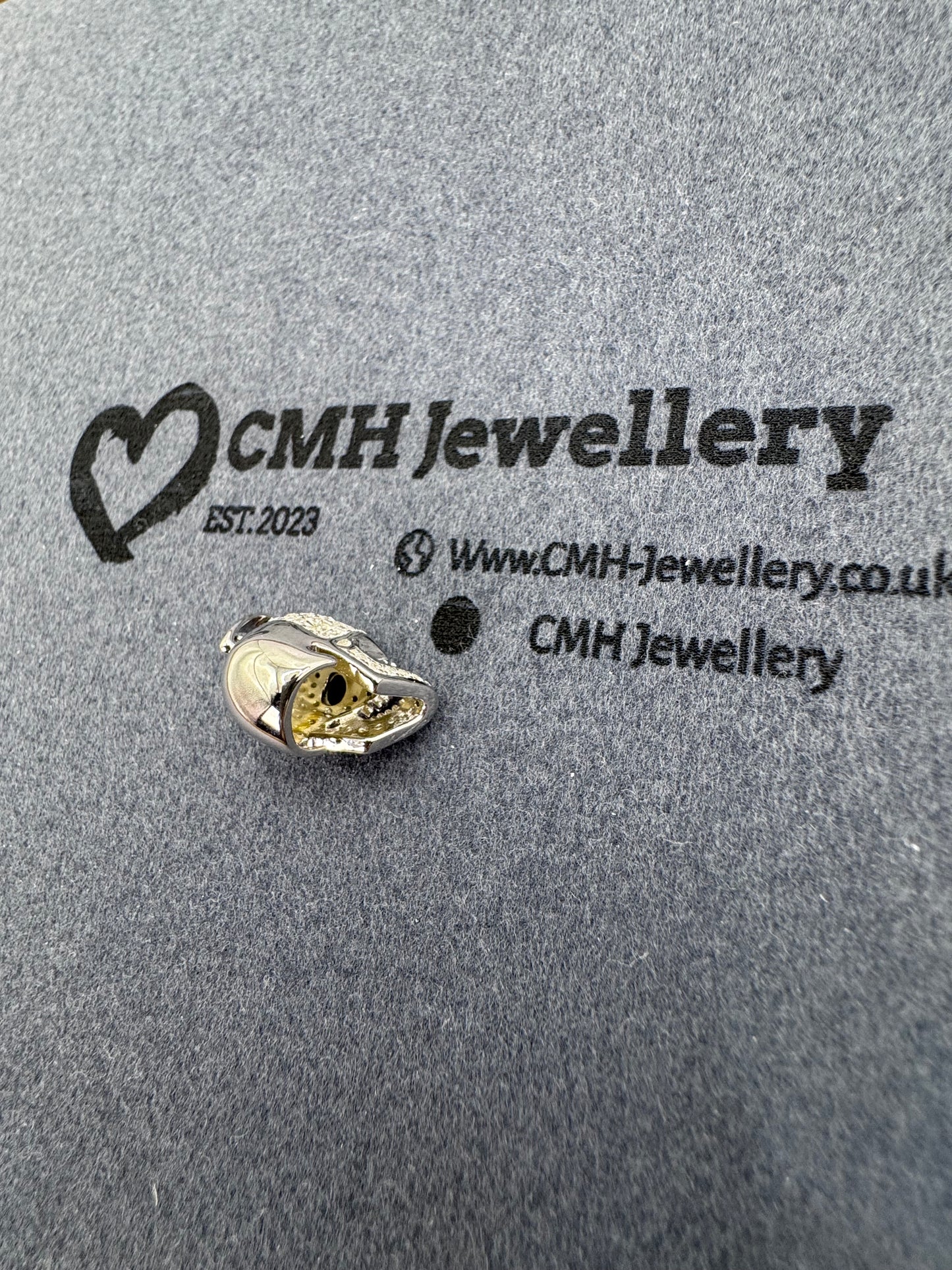 Sterling Silver Mini Cz Skull Pendant 21.5mm
