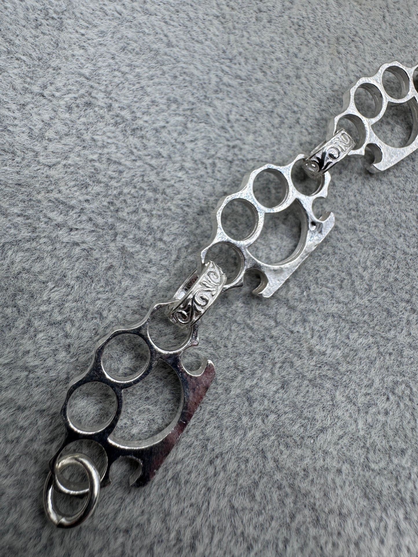 Sterling Silver Knuckle Duster Bracelet 17.5mm