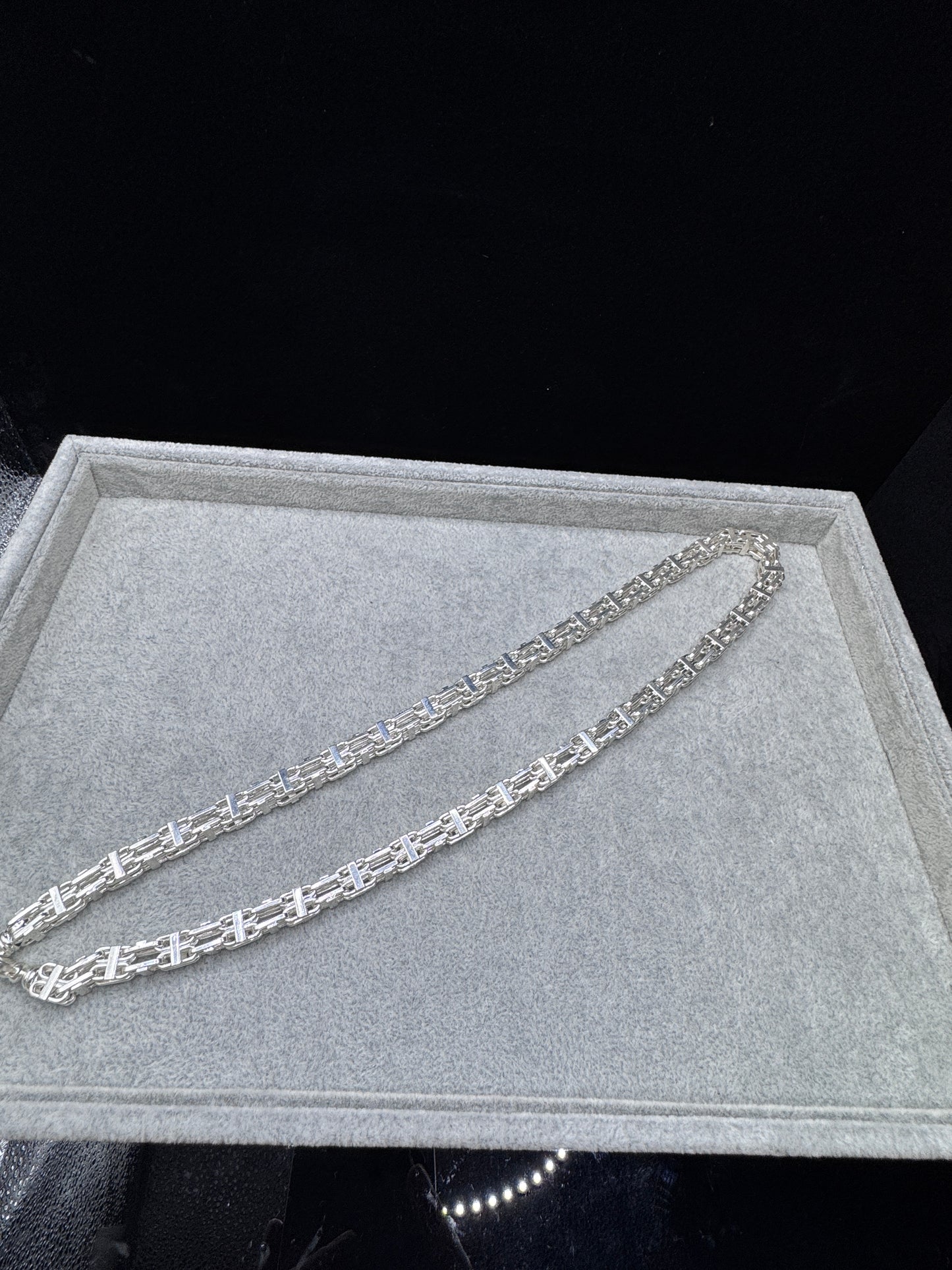 Sterling Silver Cage Chain Necklace 9.5mm