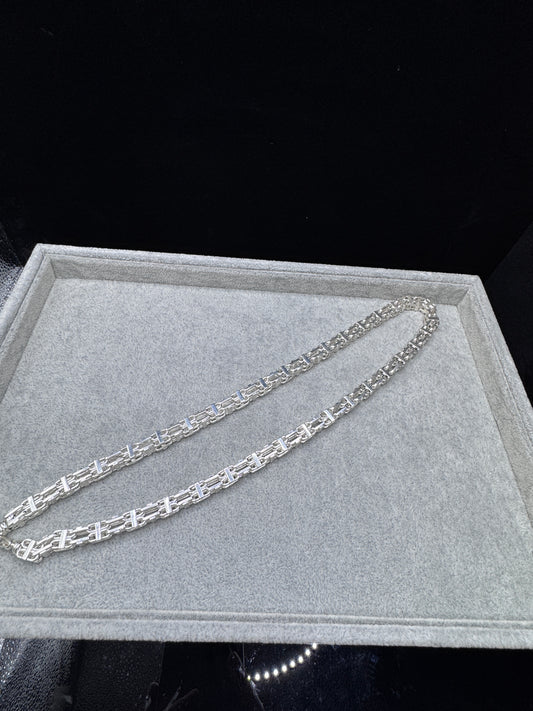 Sterling Silver Cage Chain Necklace 9.5mm