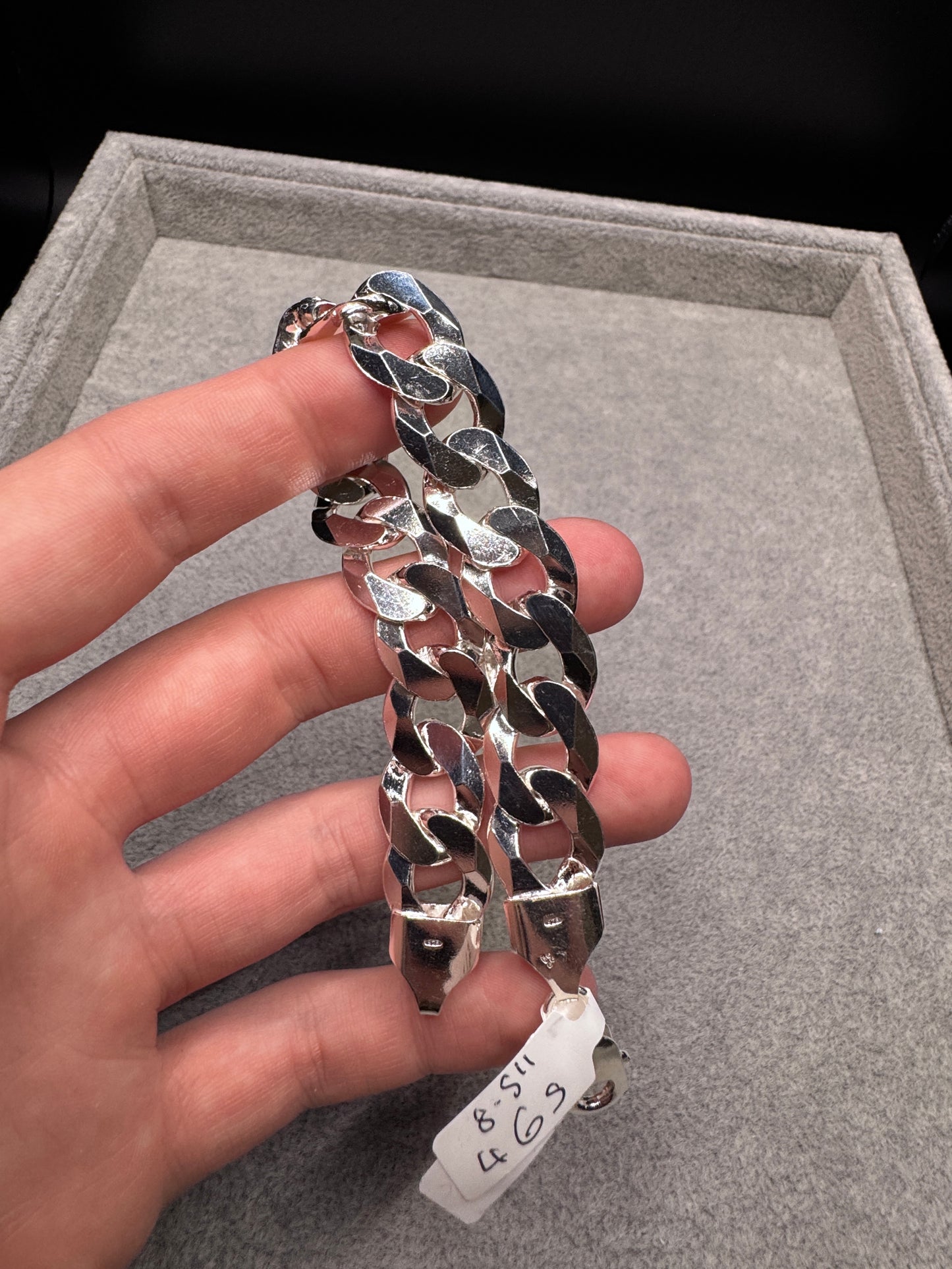 Sterling Silver Curb Bracelet 15mm