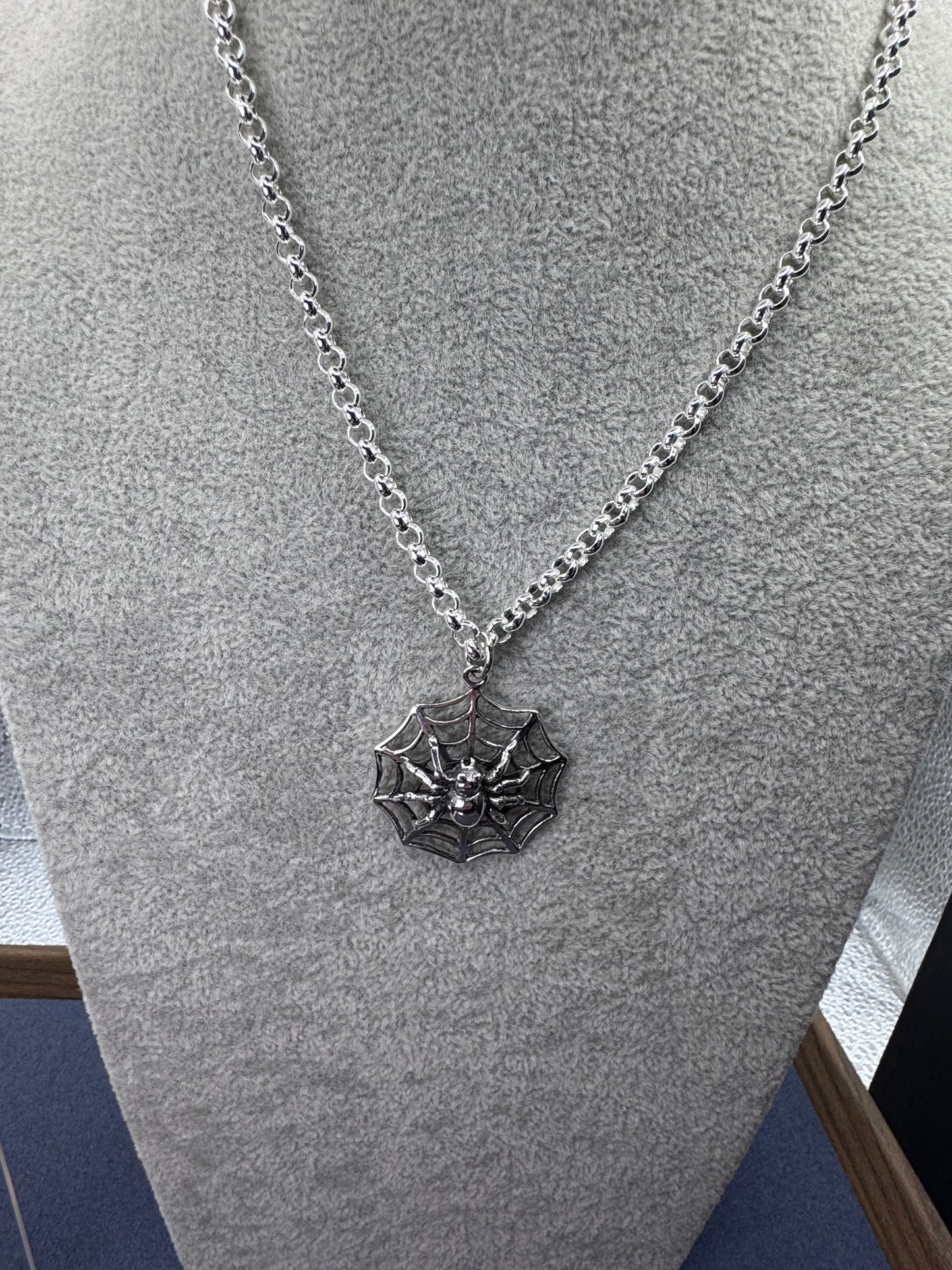 Sterling Silver Spiderweb Pendant