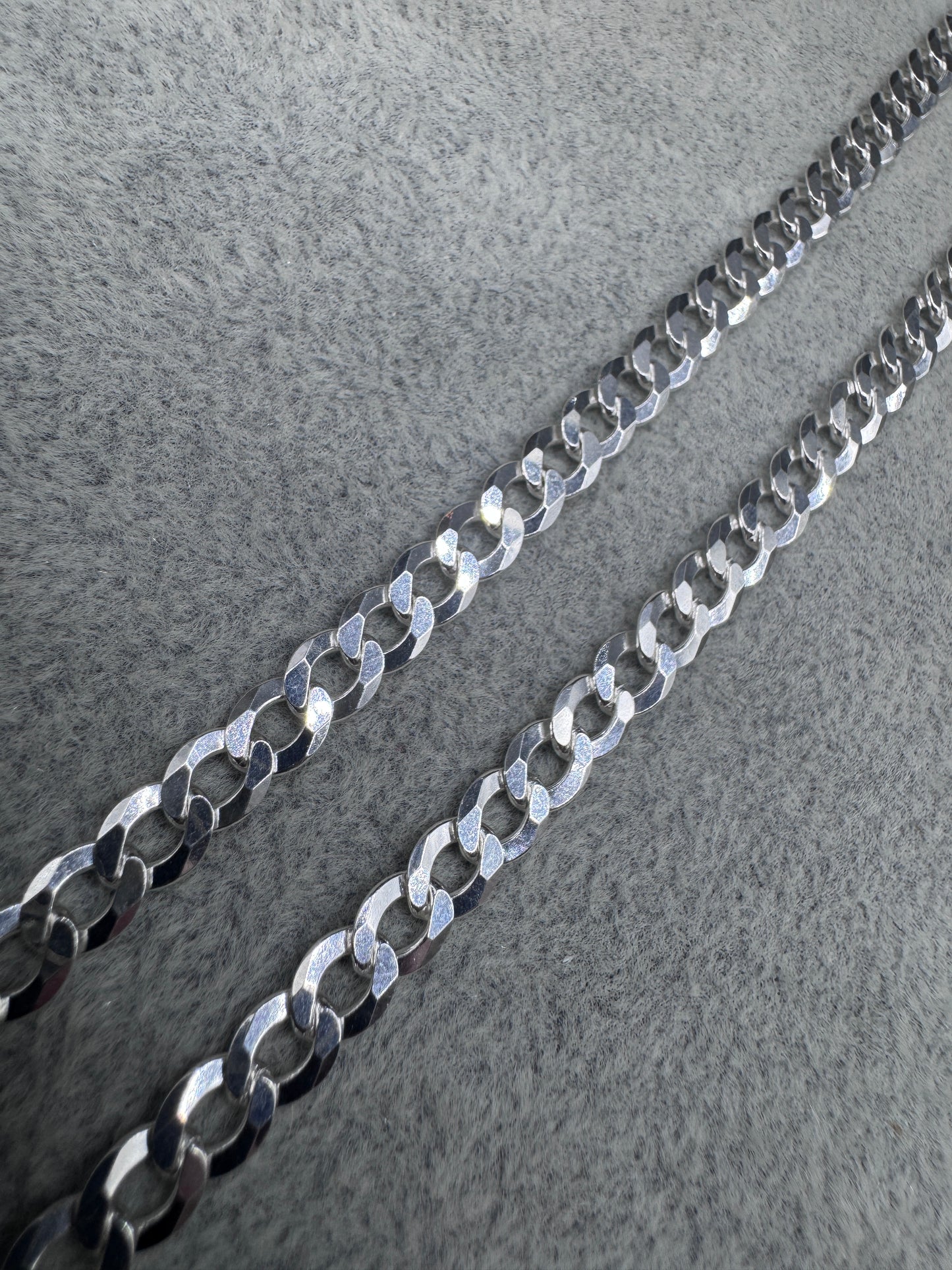Sterling Silver Flat Curb Chain Necklace 6mm