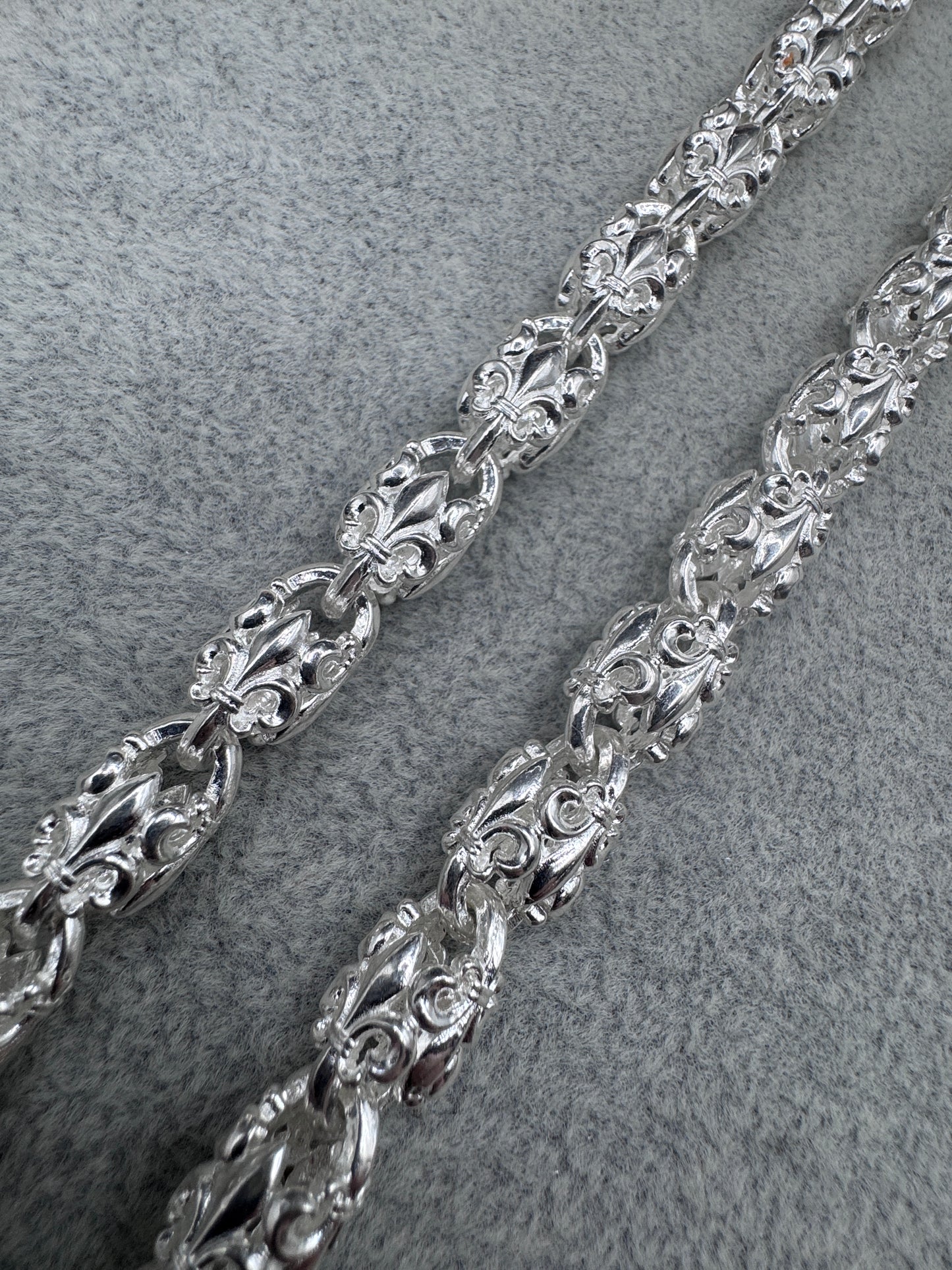 Sterling Silver Large Motif Link Chain Necklace