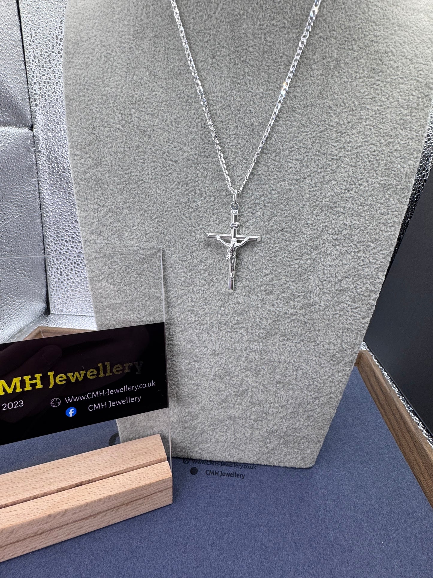 Sterling Silver Crucifix Pendant 47.5mm