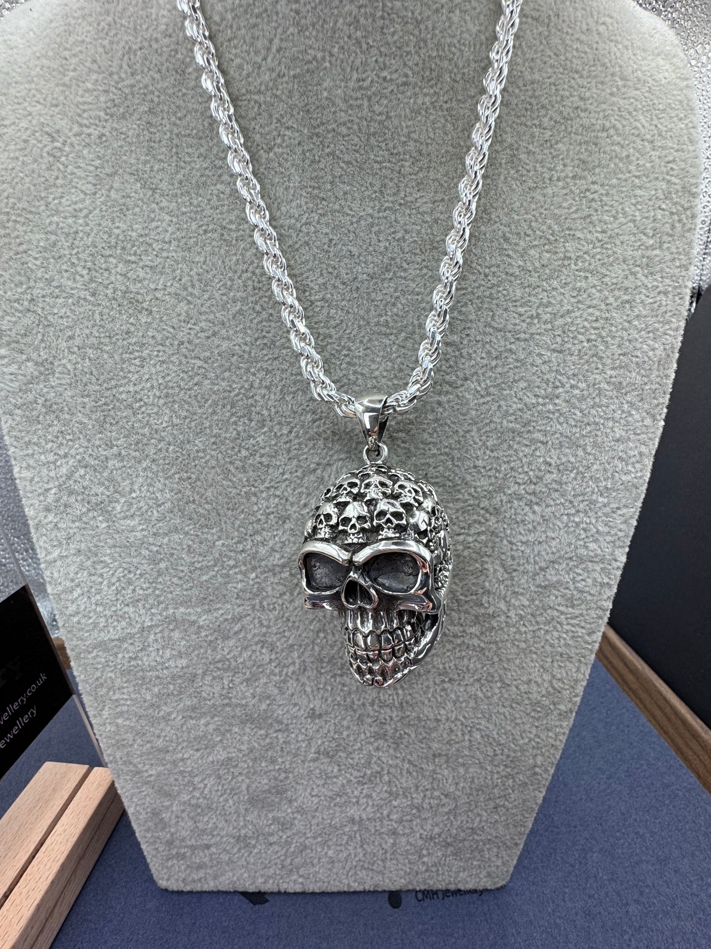 Sterling Silver XL Skull Pendant