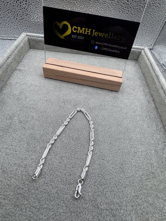 Sterling Silver Milano Rope Bracelet 4.25mm