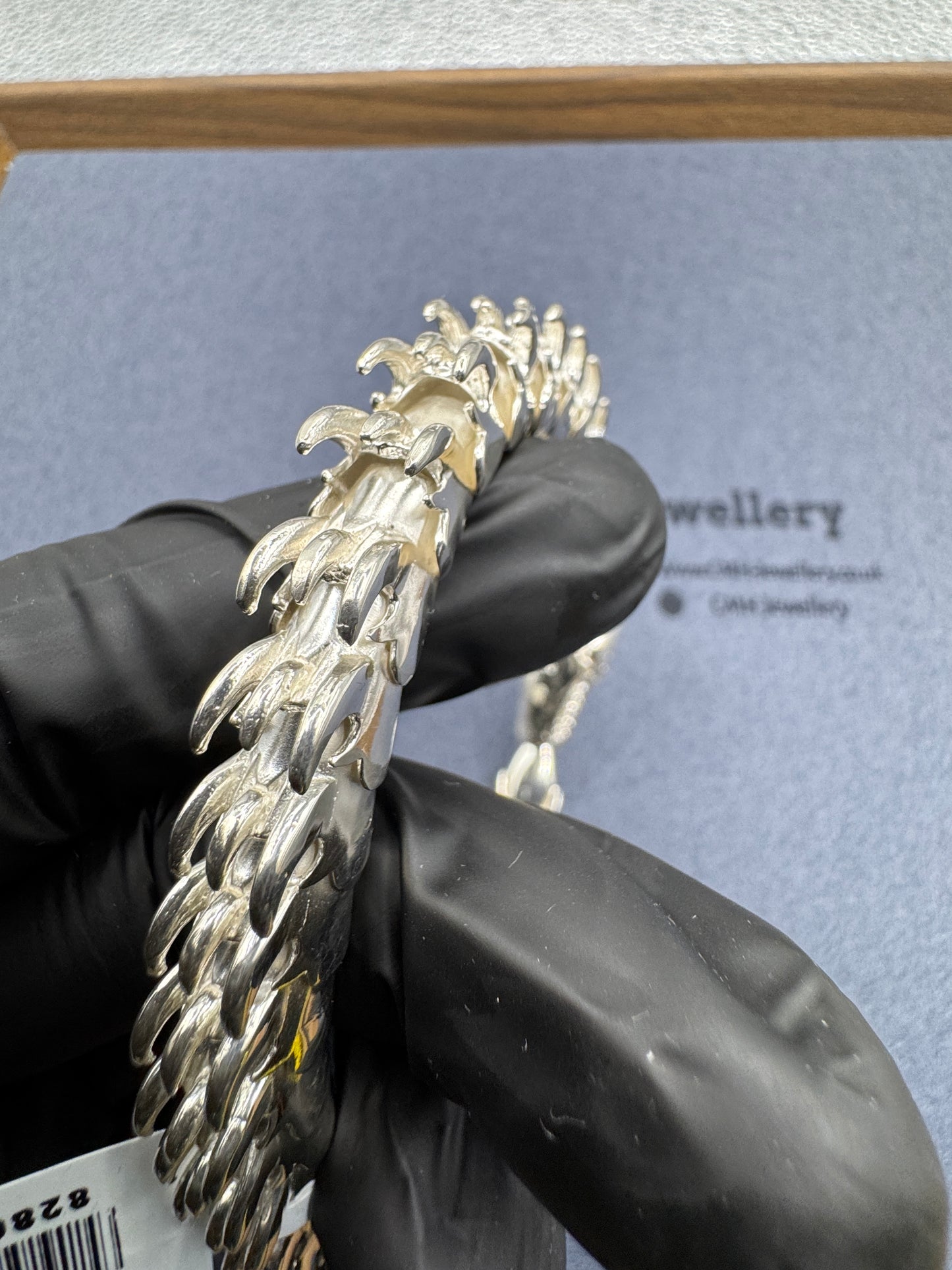 Sterling Silver Large Dragon Bracelet 9mm