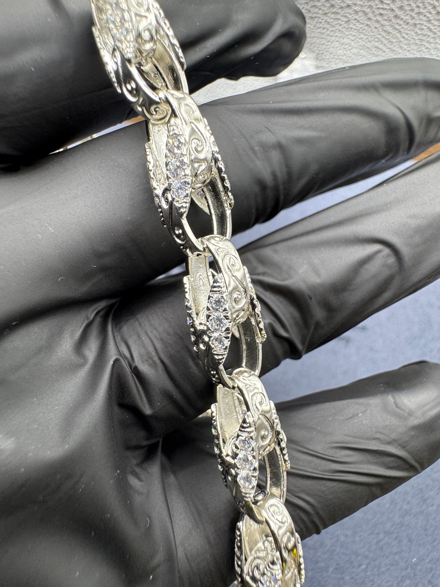 Sterling Silver CZ Tulip Bracelet 7.75mm