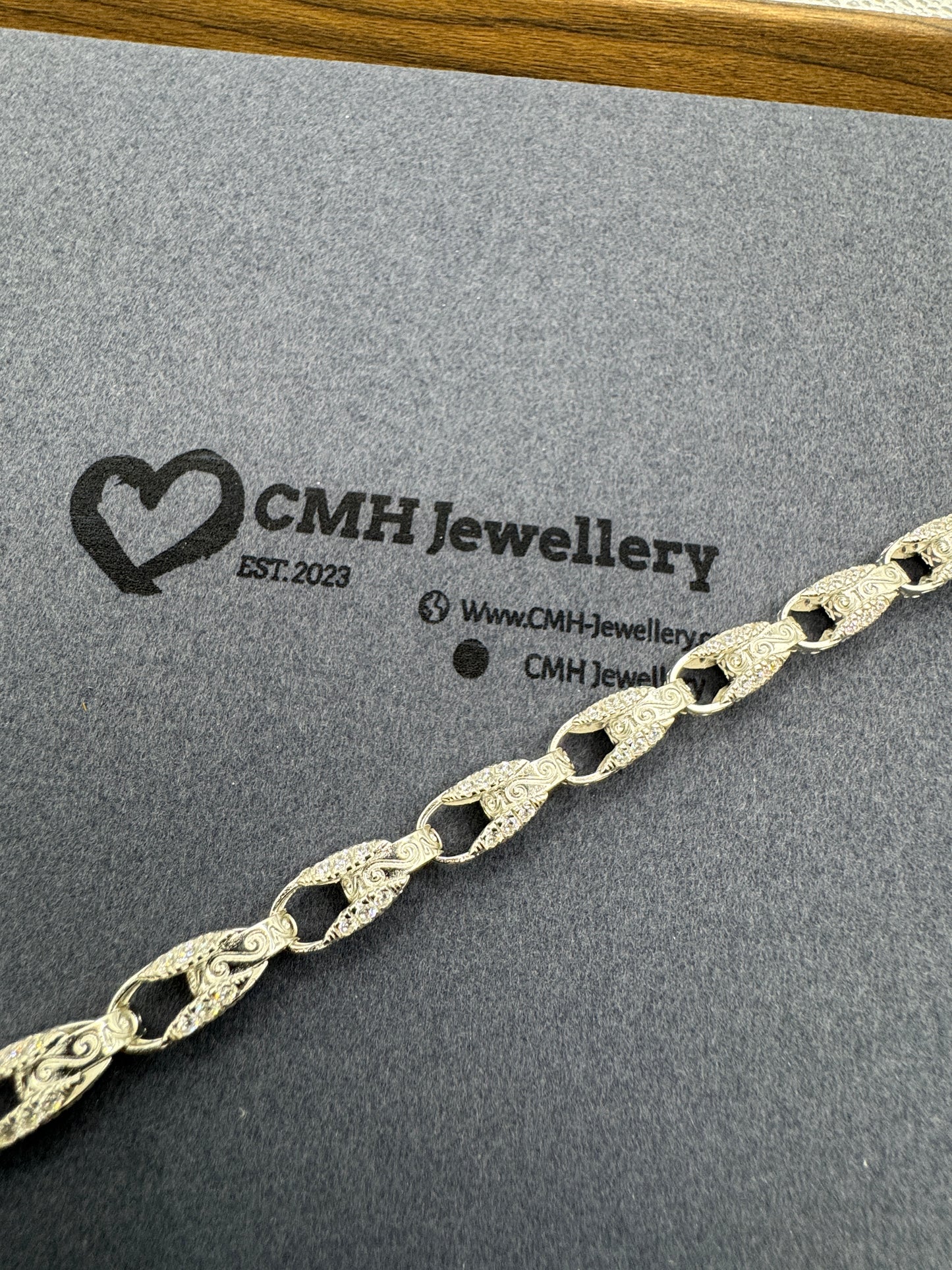 Sterling Silver CZ Tulip Bracelet 7.75mm