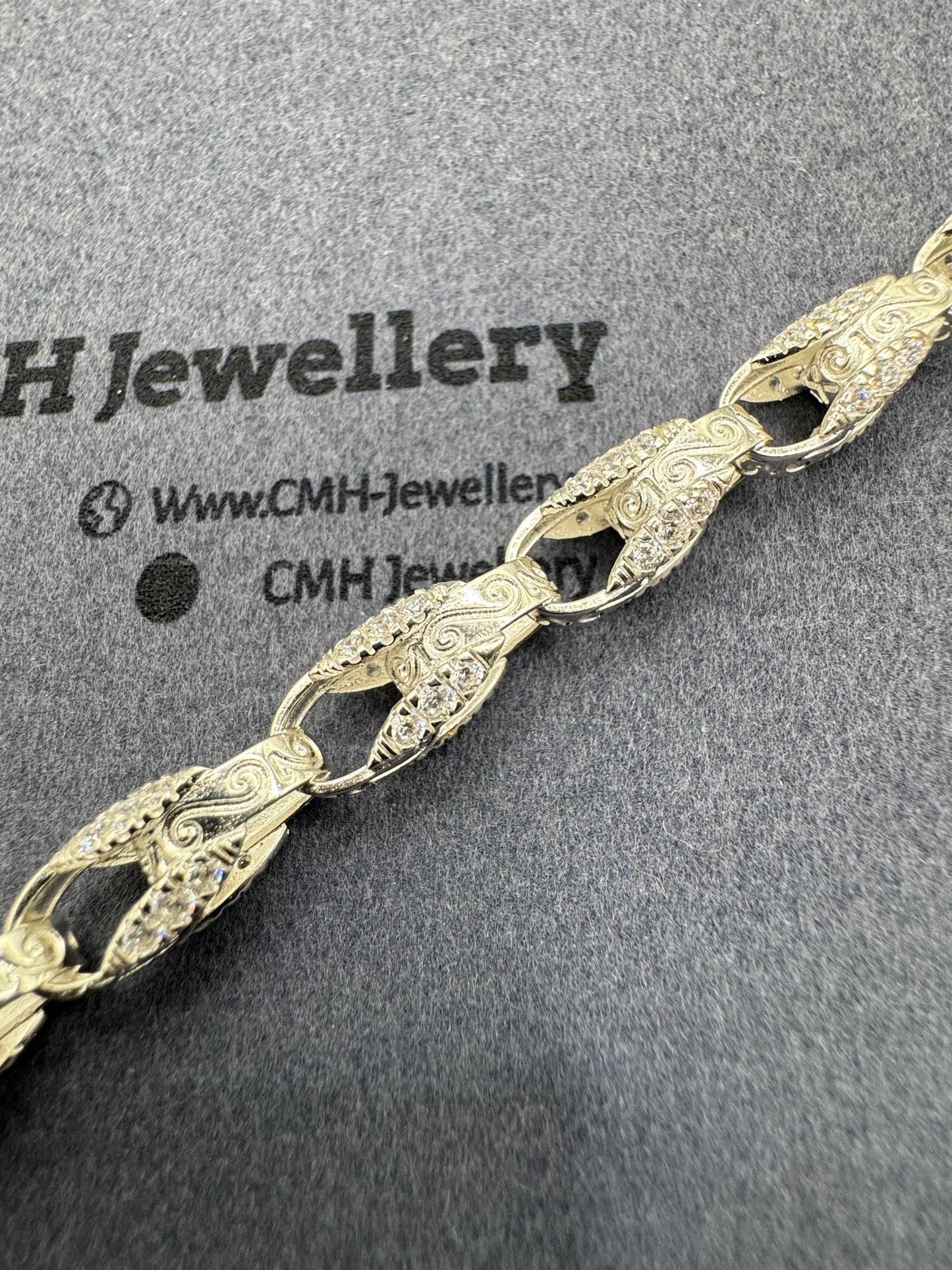 Sterling Silver CZ Tulip Bracelet 7.75mm
