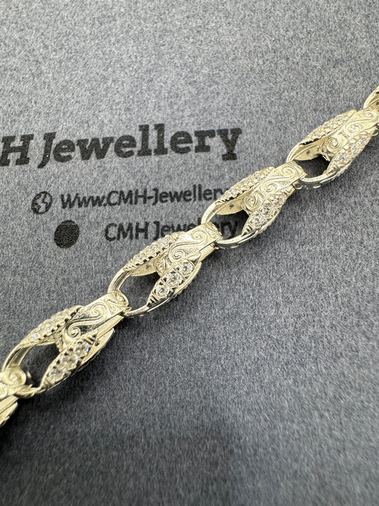 Sterling Silver CZ Tulip Bracelet 7.75mm