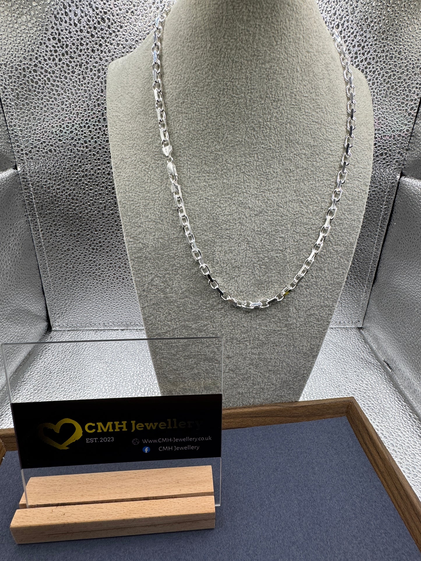 Sterling Silver Diamond Cut Belcher Chain 5.5mm