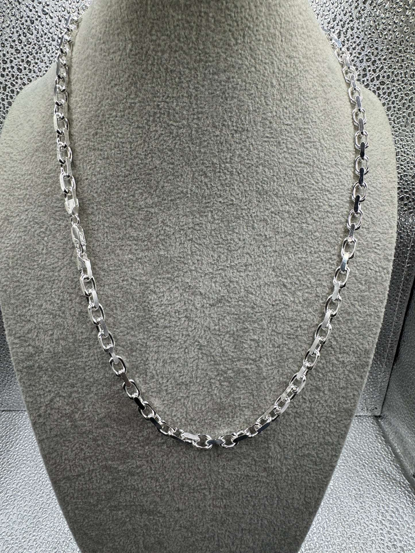 Sterling Silver Diamond Cut Belcher Chain 5.5mm