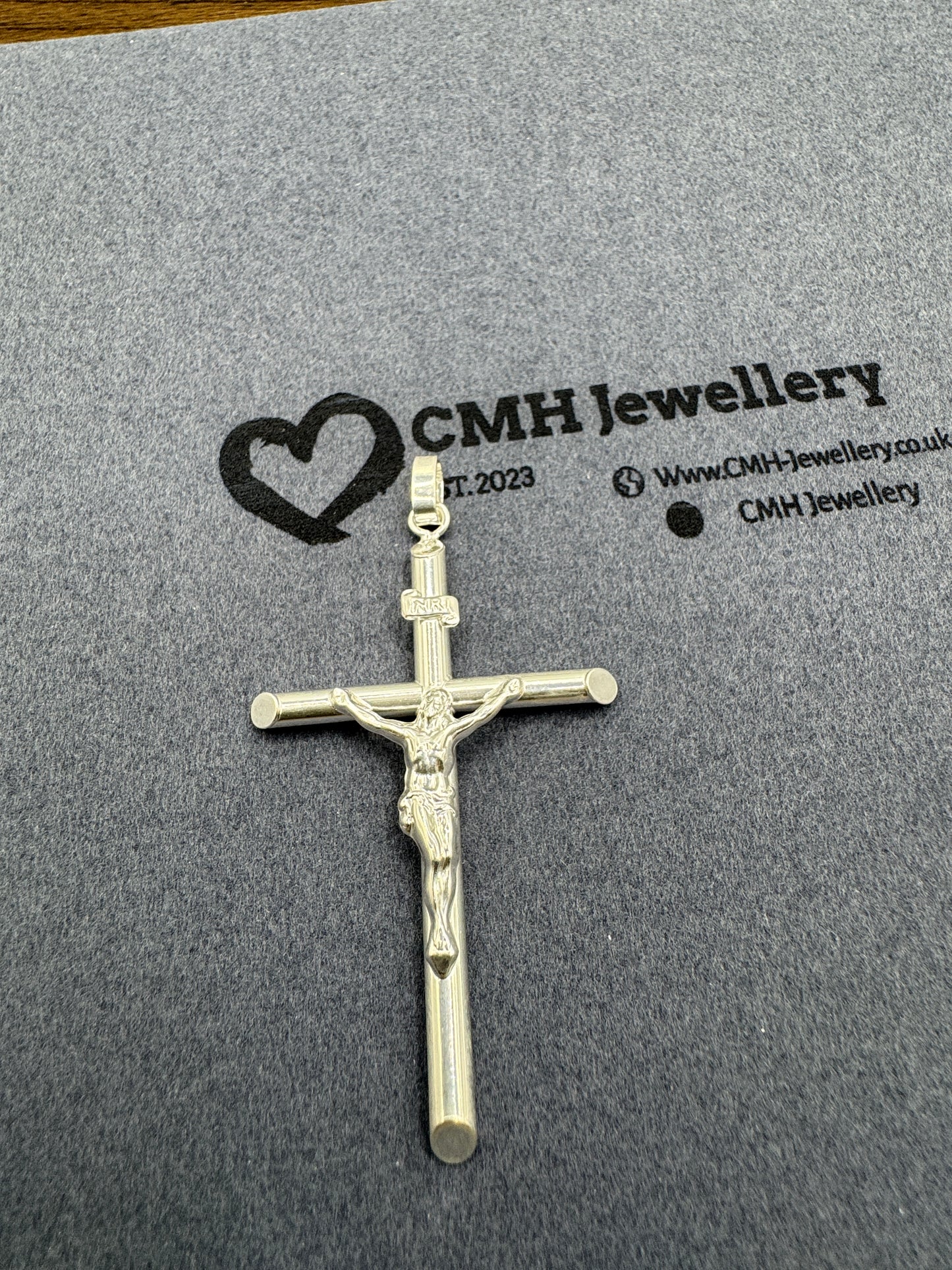 Sterling Silver Large Crucifix Pendant 69mm