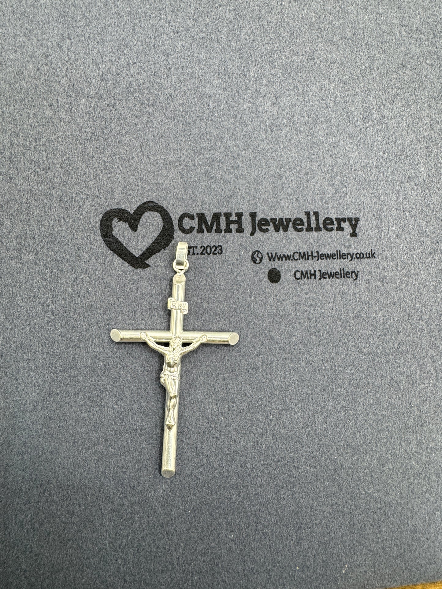 Sterling Silver Large Crucifix Pendant 69mm