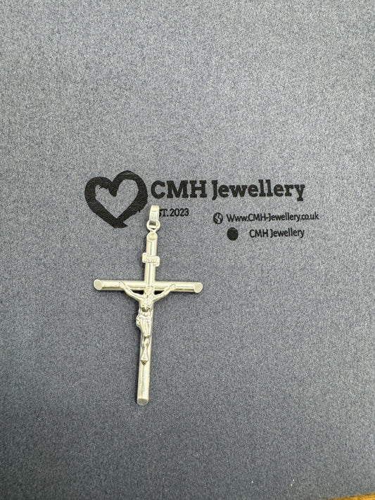 Sterling Silver Large Crucifix Pendant 69mm