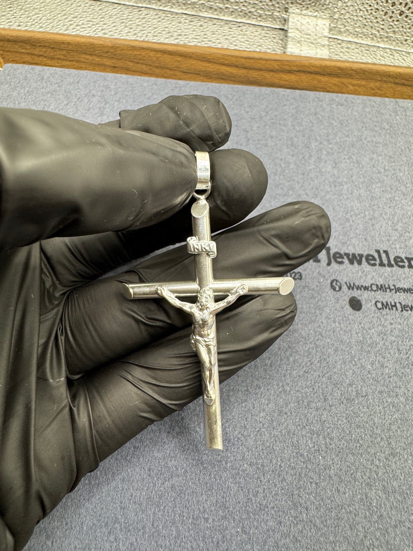 Sterling Silver Large Crucifix Pendant 69mm