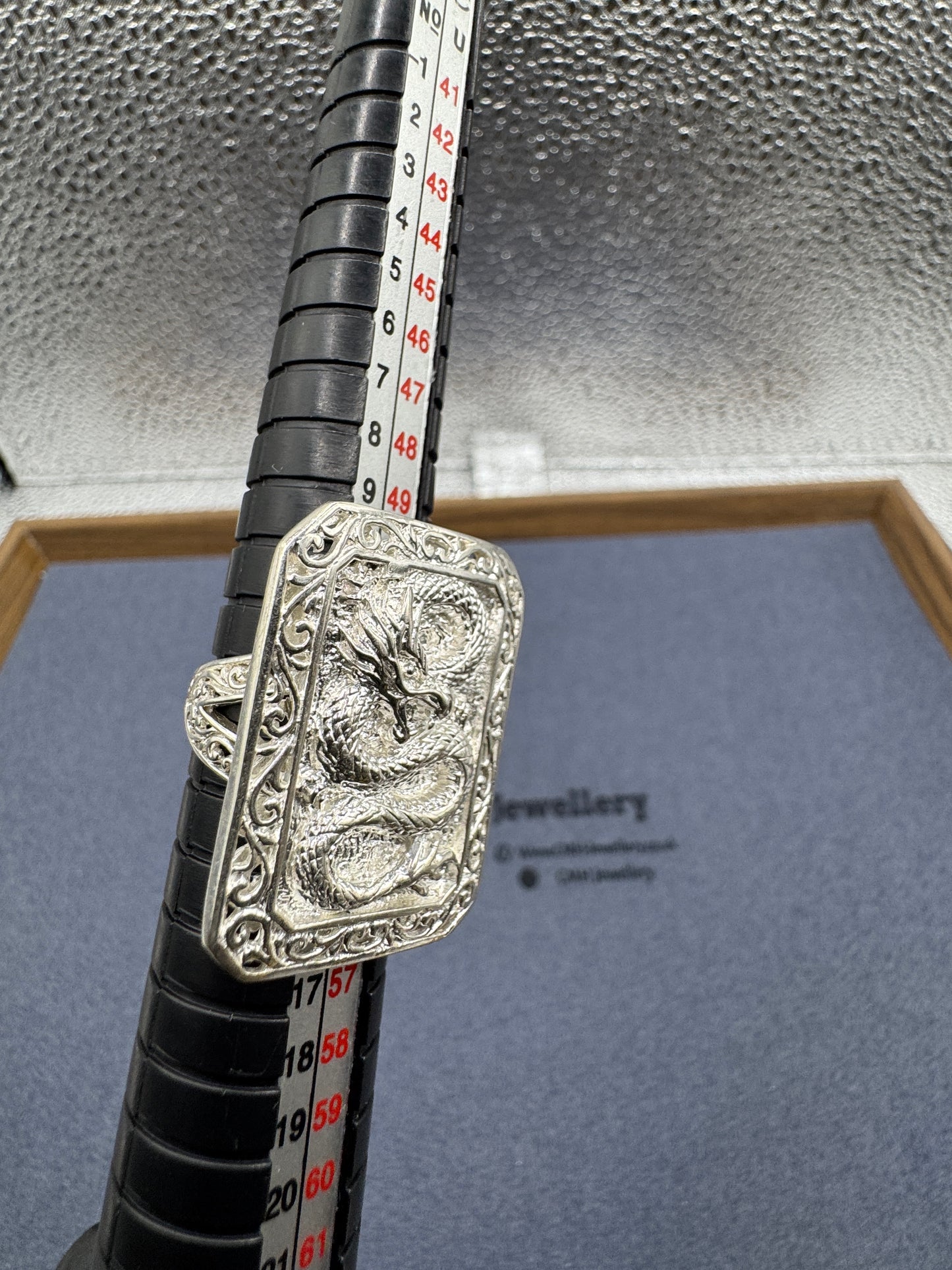 Sterling Silver Dragon Signet Ring