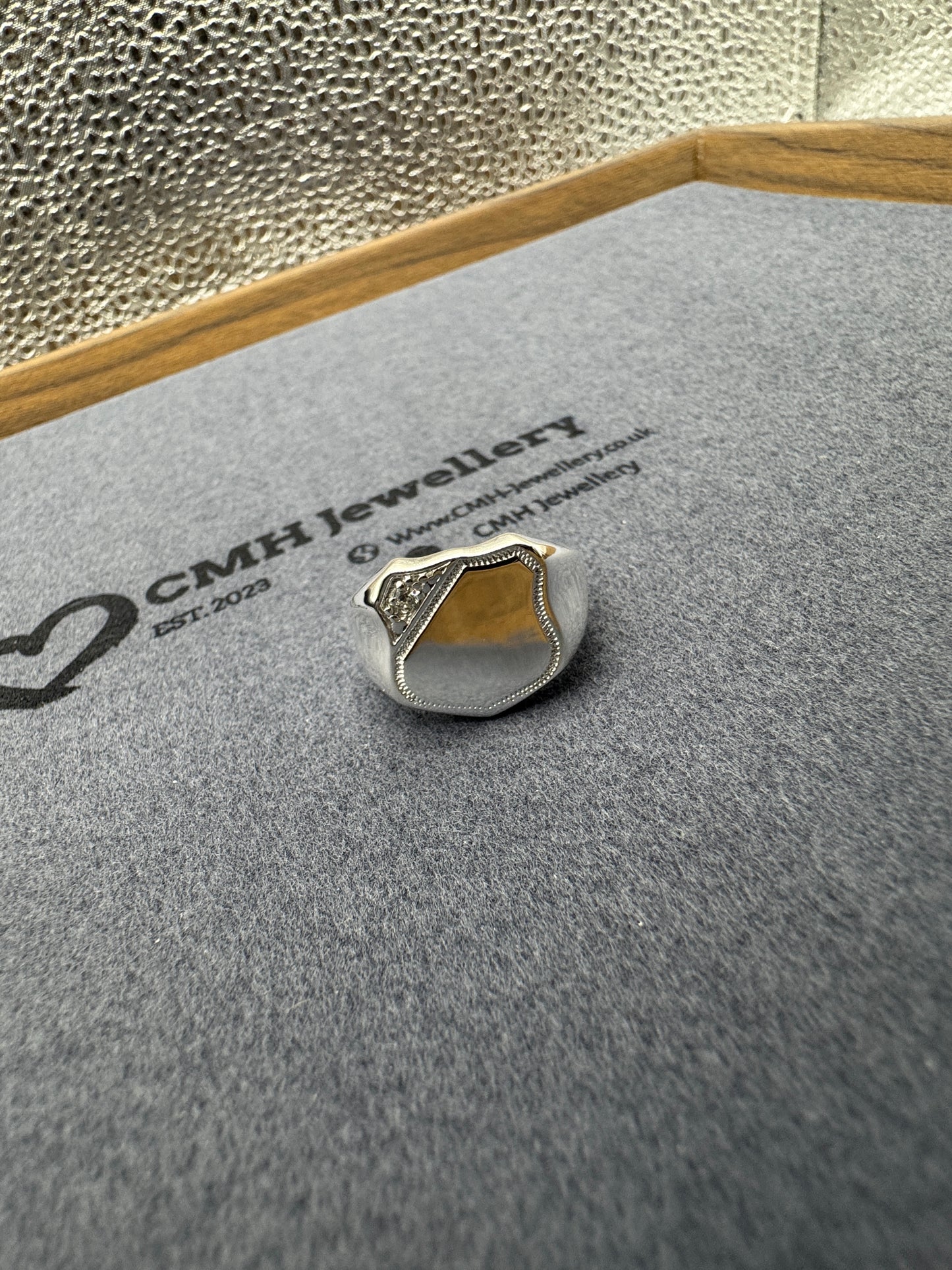 Sterling Silver Shield Signet Ring