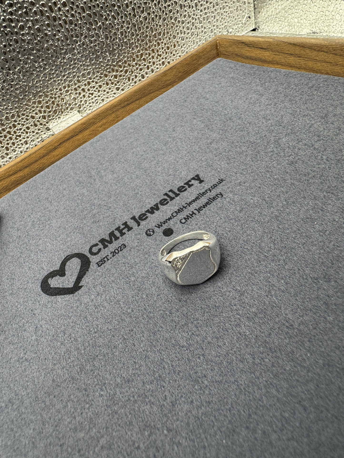 Sterling Silver Shield Signet Ring