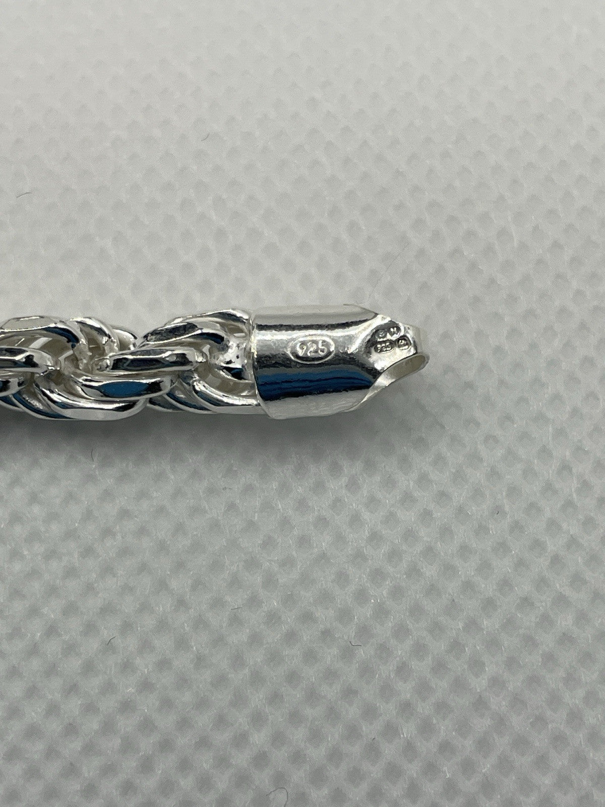 Sterling Silver Diamond Cut Rope Bracelet 6mm